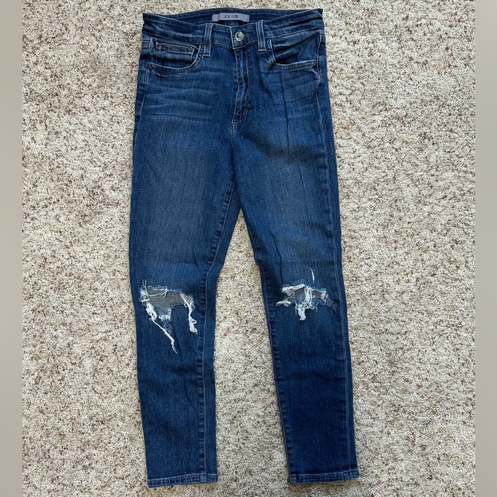 Joe's Women's High-Rise Skinny Crop “Coney” Denim Blue Jeans. Size 27. Like-New!